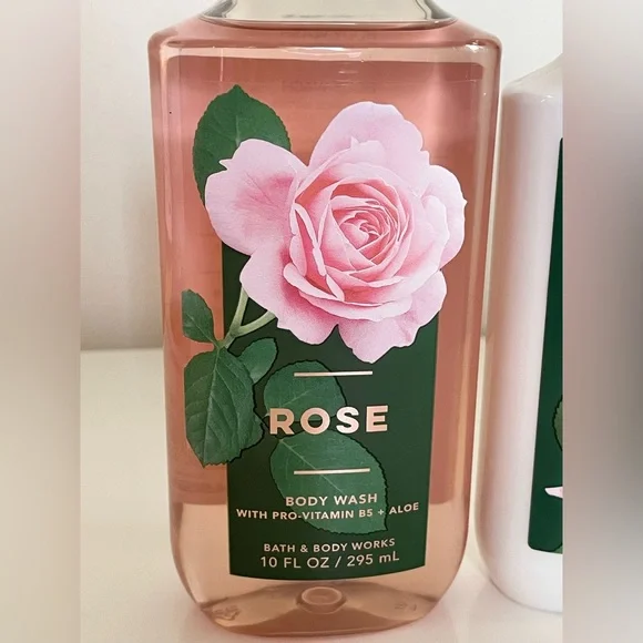 Bath & Body Works Rose Body Wash & Lotion Full Size Set with Tote Bag - Picture 7 of 11